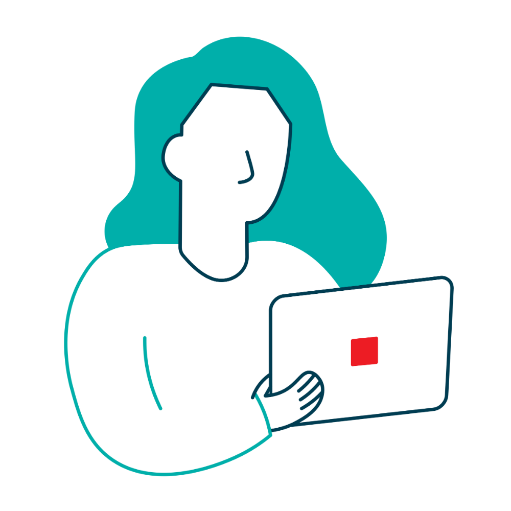 Woman on tablet icon