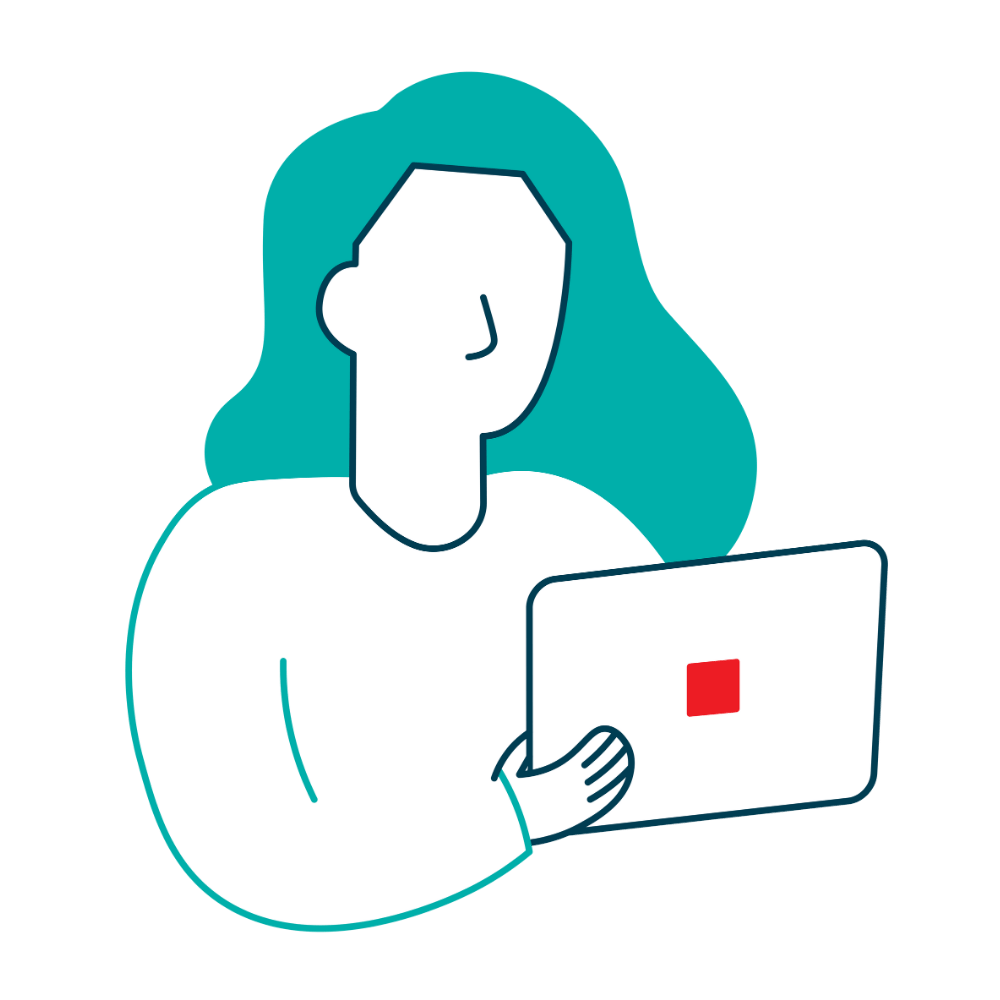 Woman on tablet icon