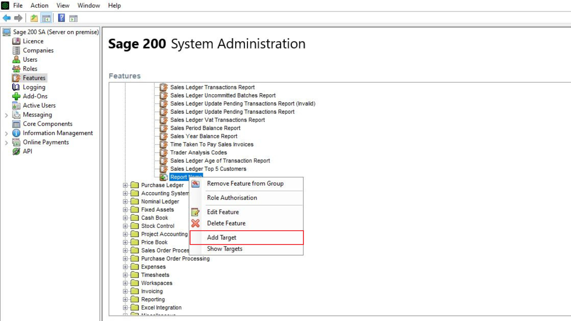 Screenshot 6 - adding new report to S200 menu