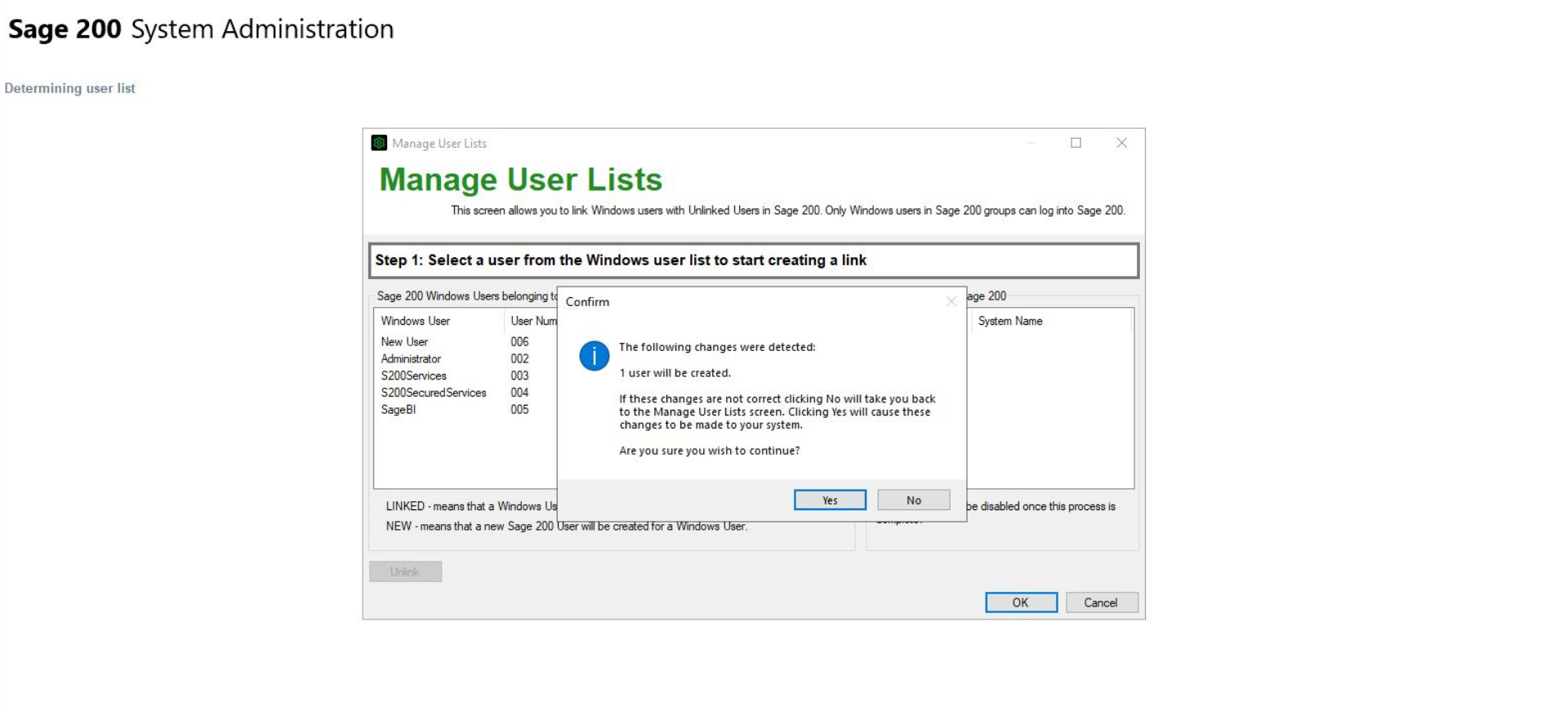 Screenshot 2 - Adding a new user in Sage 200