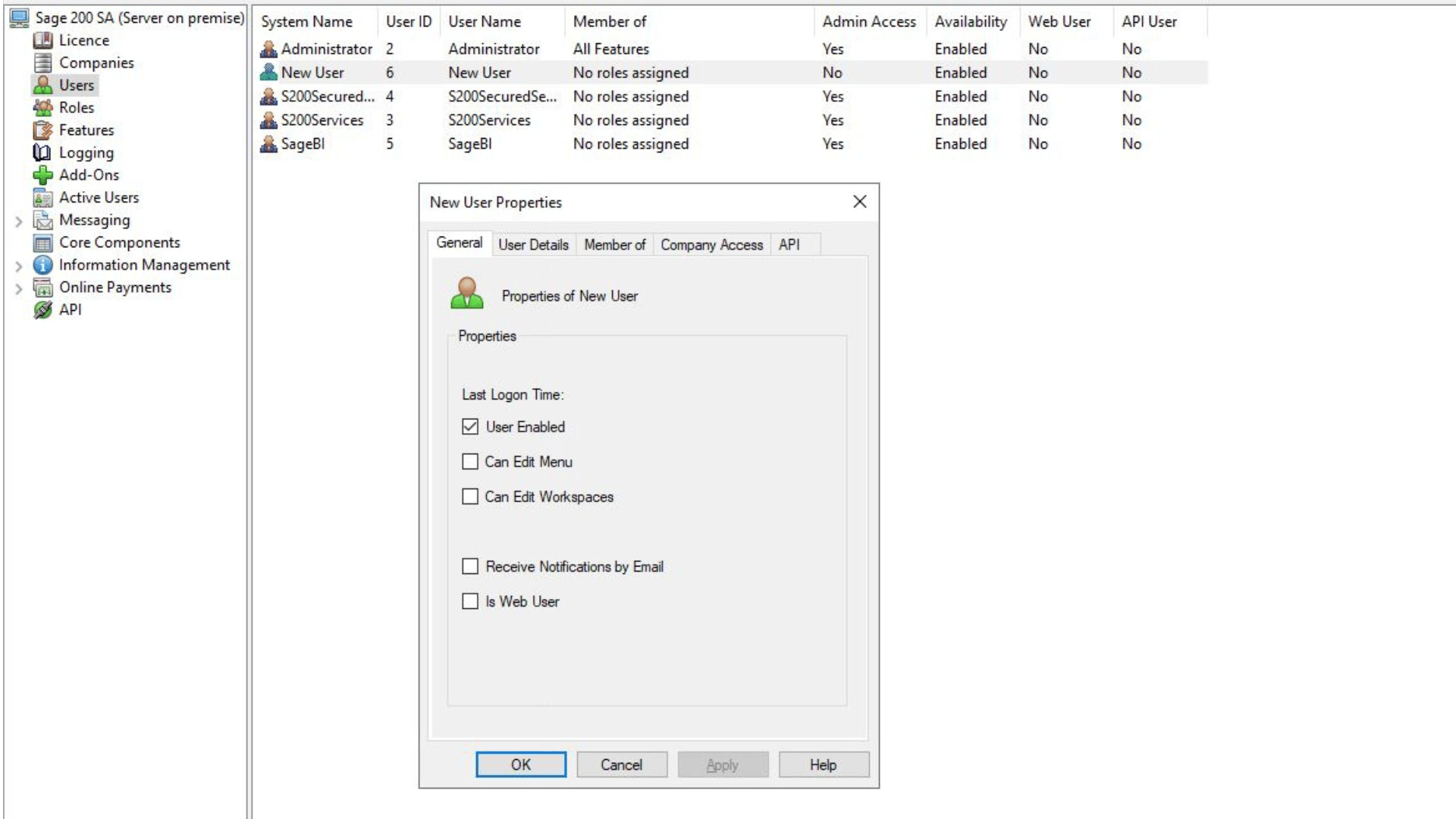 Adding A New User | Sage 200