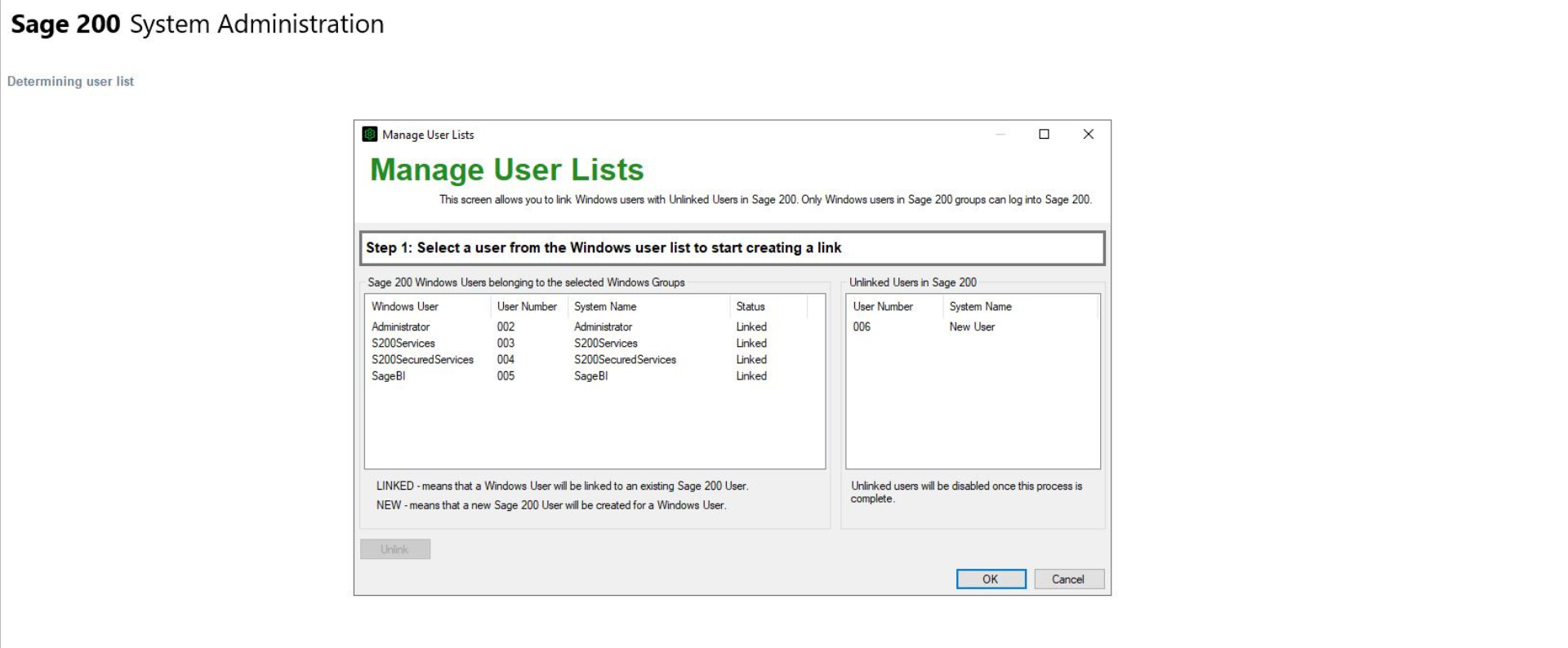 Screenshot 5 - Adding a new user in Sage 200