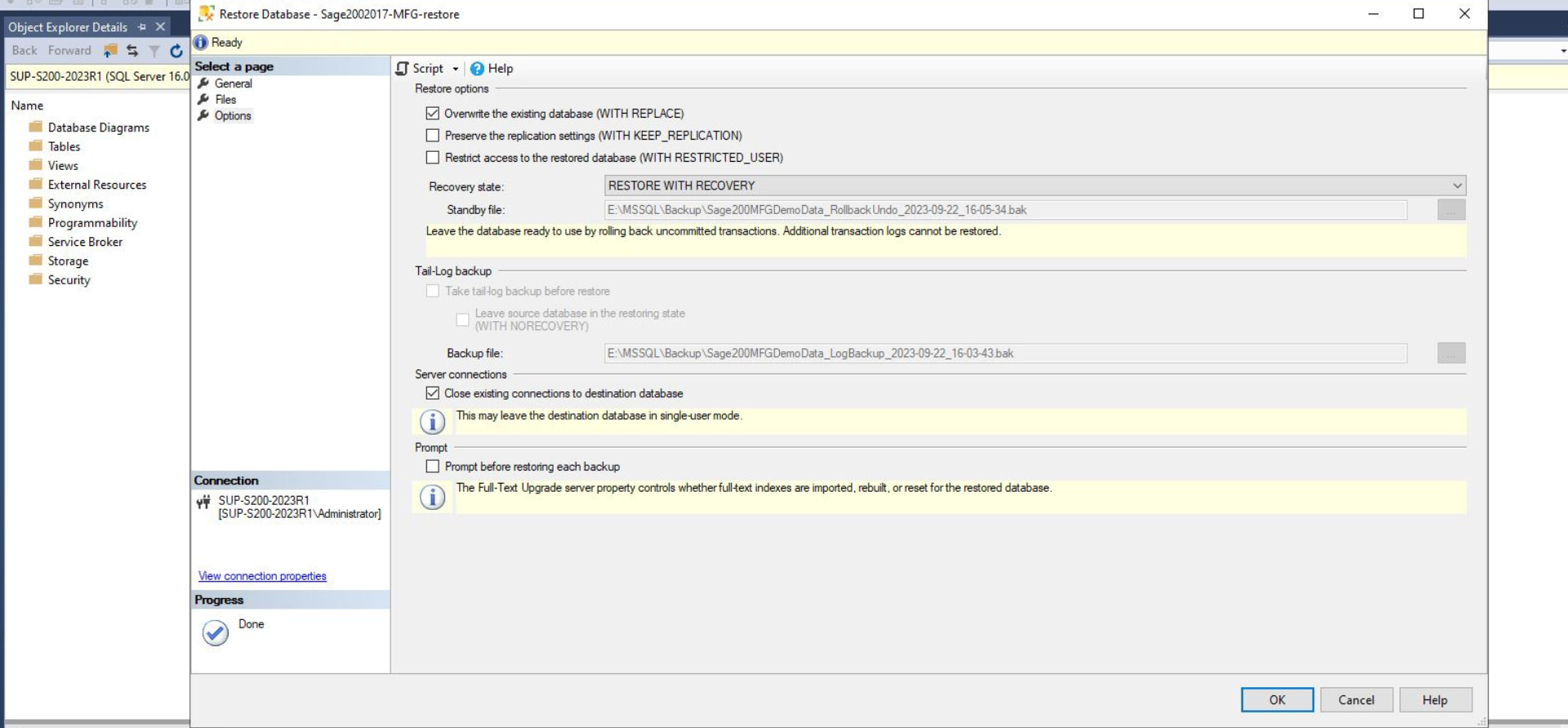 Screenshot 11 - Copying a live S200 database
