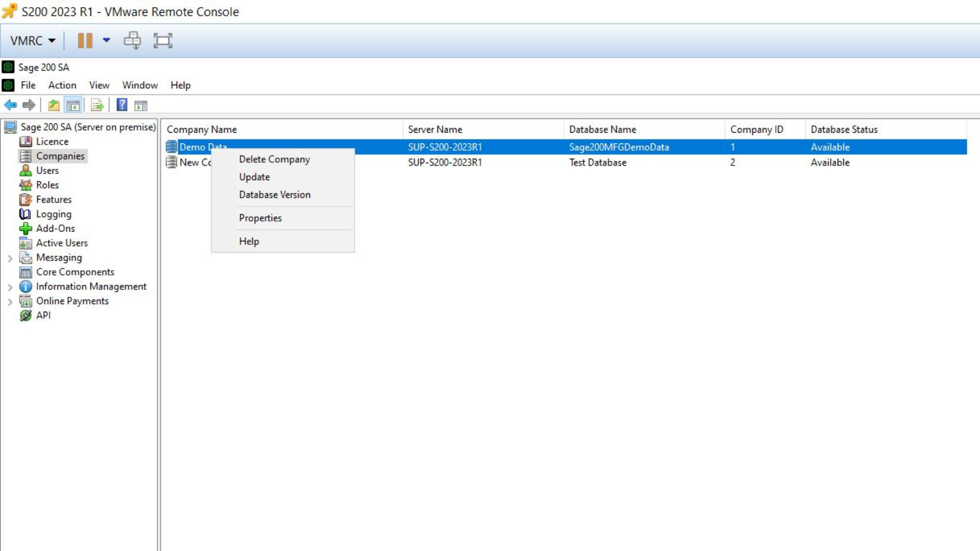 Screenshot 20 - Copying a live S200 database