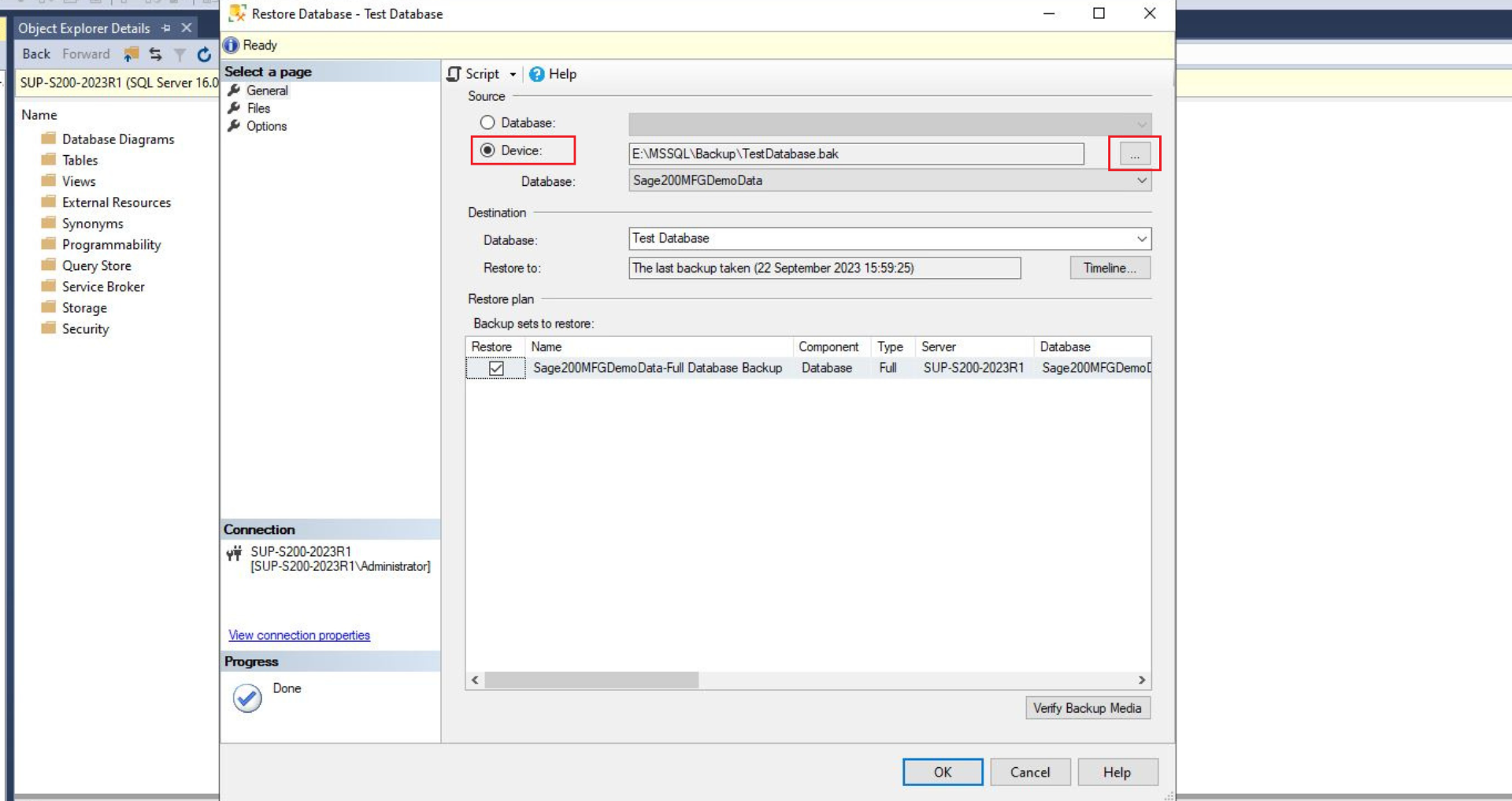 Screenshot 4 - Copying a live S200 database