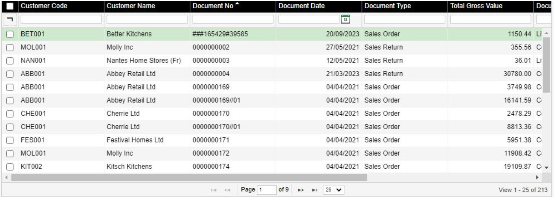 Screenshot 1 - Dealing with crashed Sales Orders