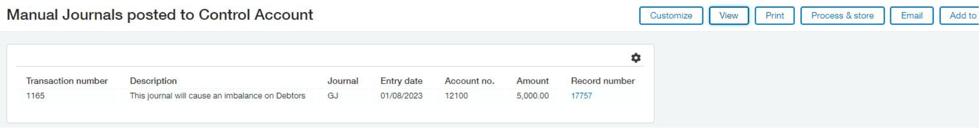 Screenshot 10  - Reconciling APAR to the  Trial Balance