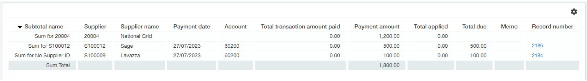 Screenshot 5 - Reconciling APAR to the  Trial Balance