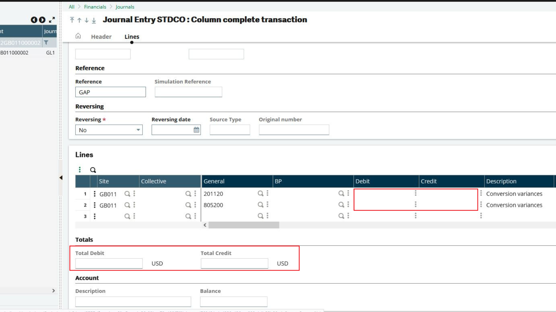 Financial Closing - Conversion Variance Bank Screenshot 4