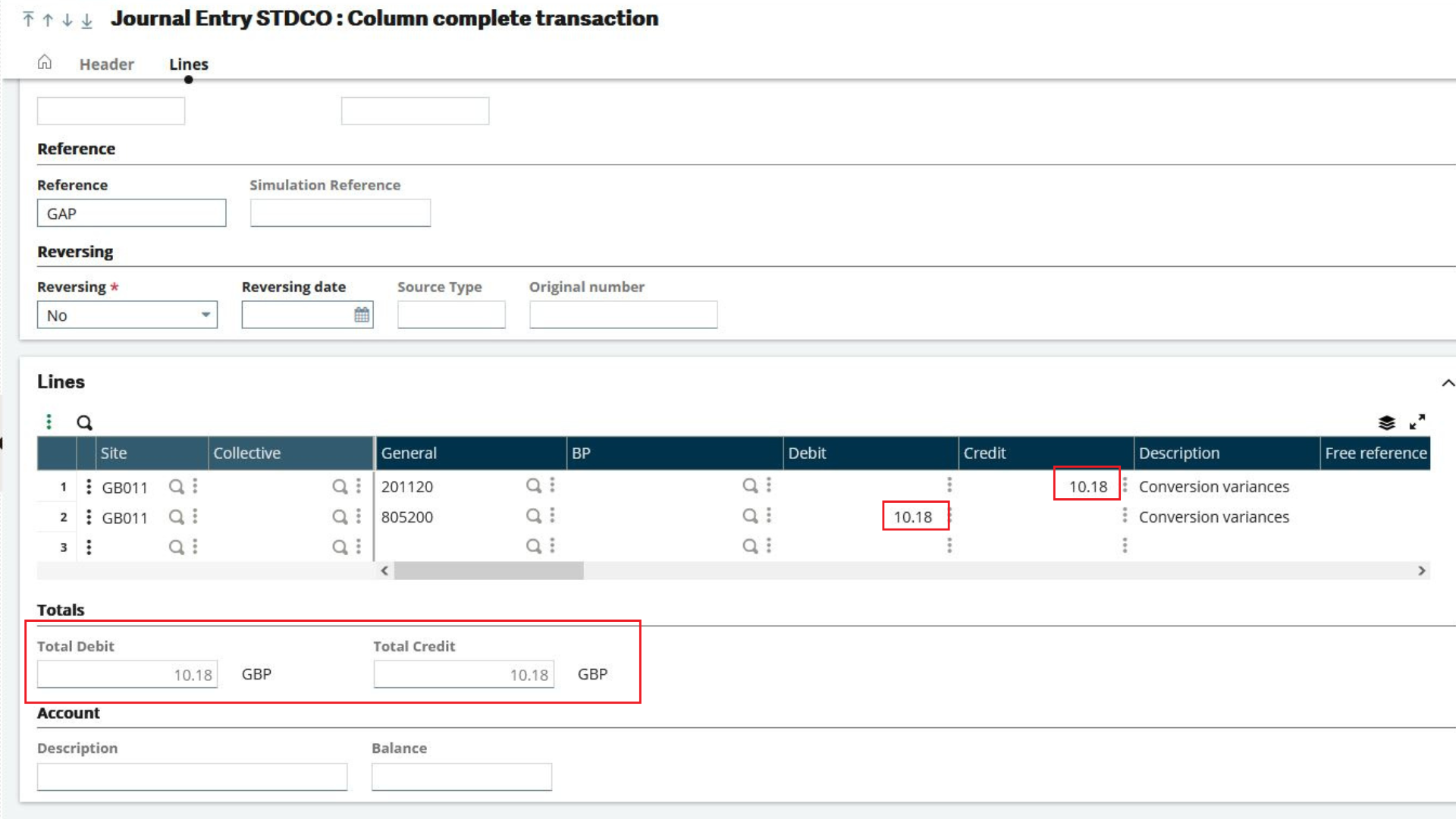 Financial Closing - Conversion Variance Bank Screenshot 5