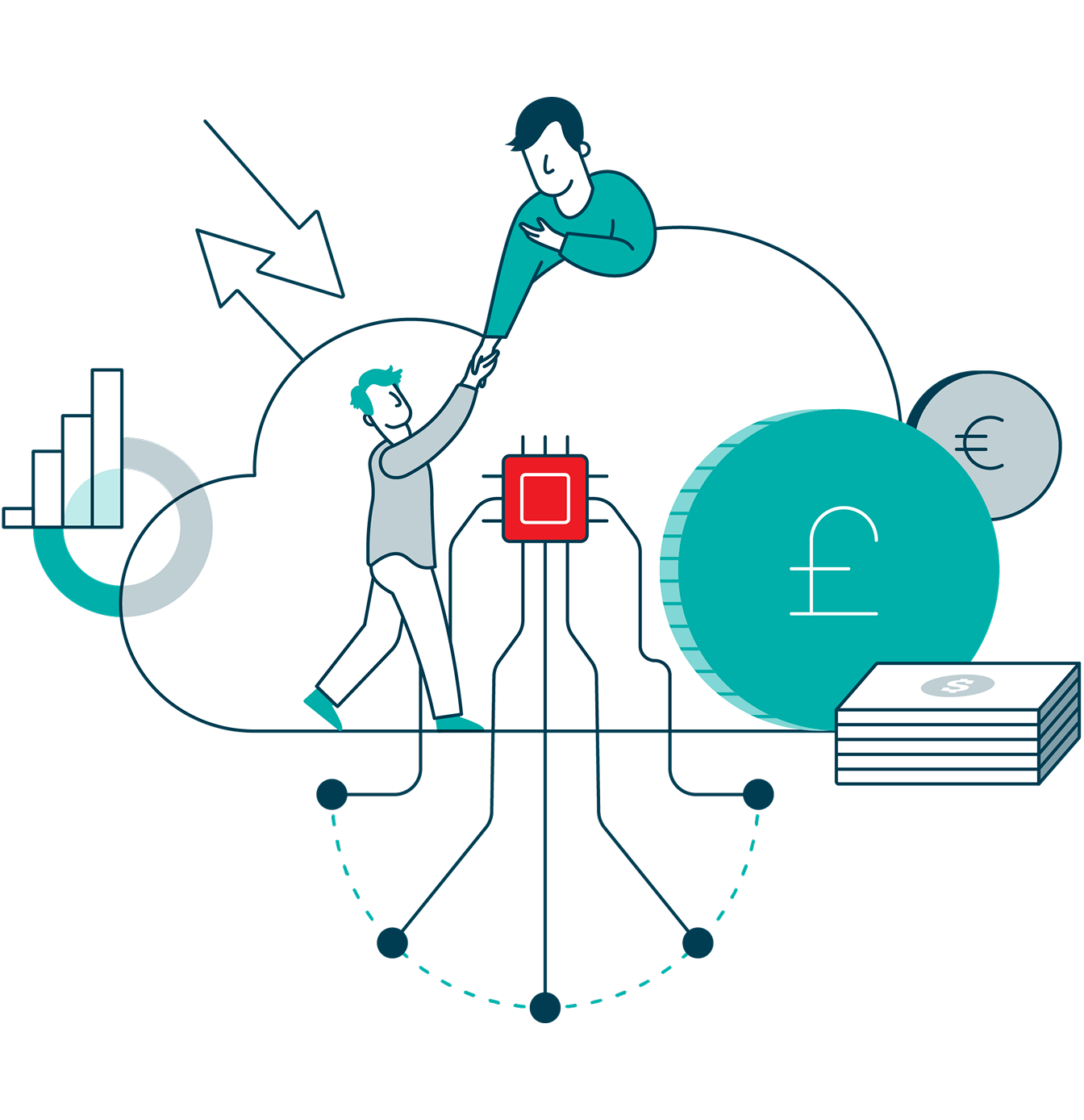 Illustration of Datel's Sage Intacct financial management and ERP services